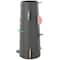 16” Black & Multicolor Half Moon Accents Textured Ceramic Vase